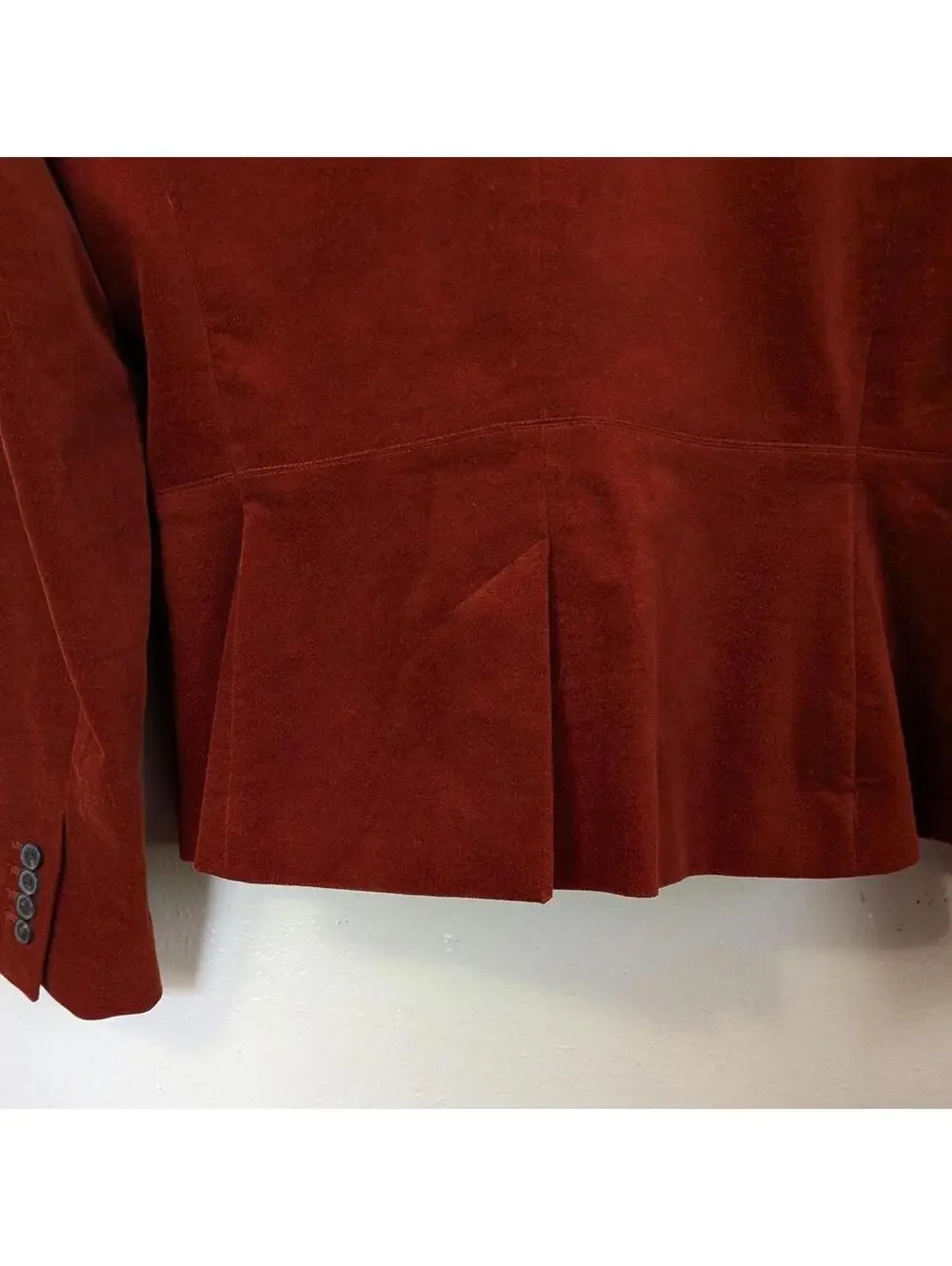 Talbots Rust Velvet Blazer Fitted 70s Inspired Jacket Dark Academia M